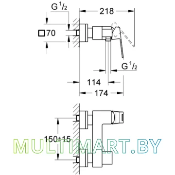 Смеситель Grohe Eurocube (23145000) картинка 2